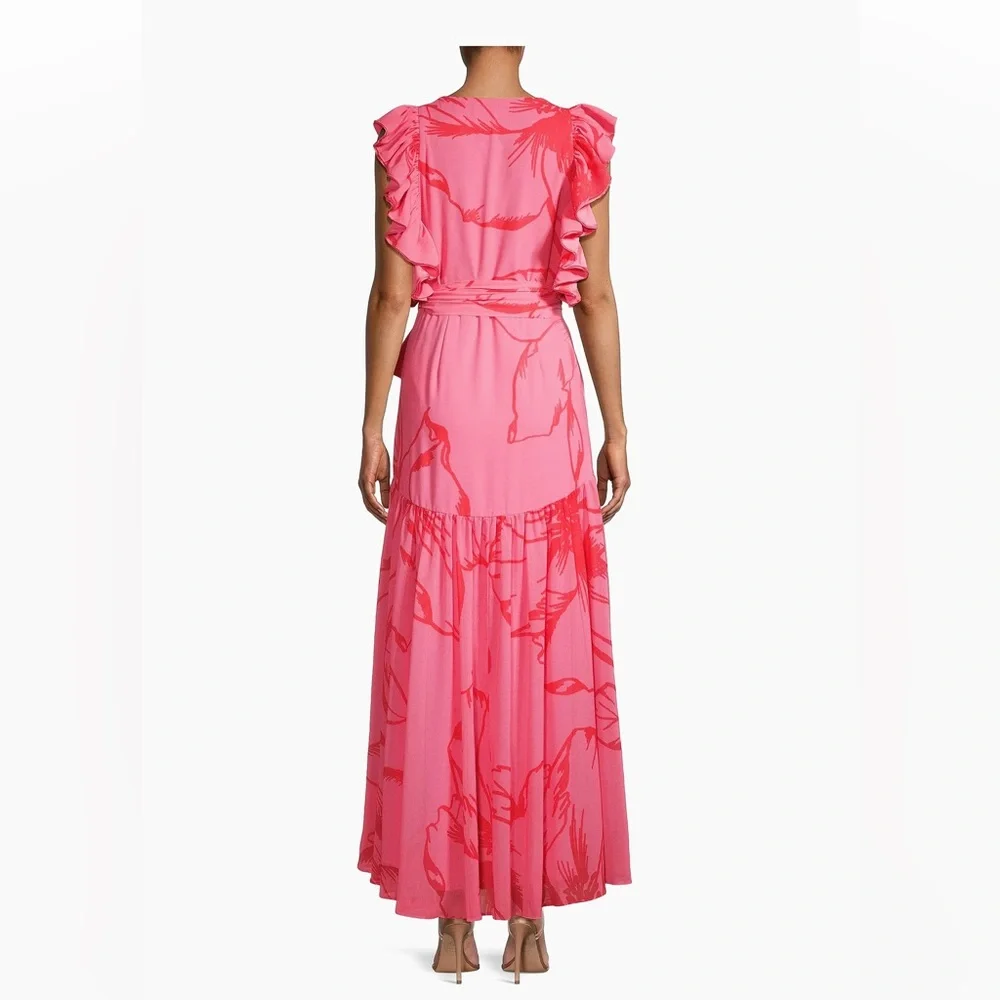 Hutch Beck Chiffon Floral Wrap Maxi Dress NWT Size XS - Picture 4 of 16